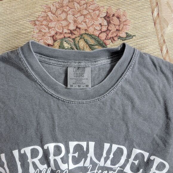 Proverbs 3:5‐6 T-Shirt Womens M Gray Surrender All Your Heart Comfort Colors - Picture 8 of 10